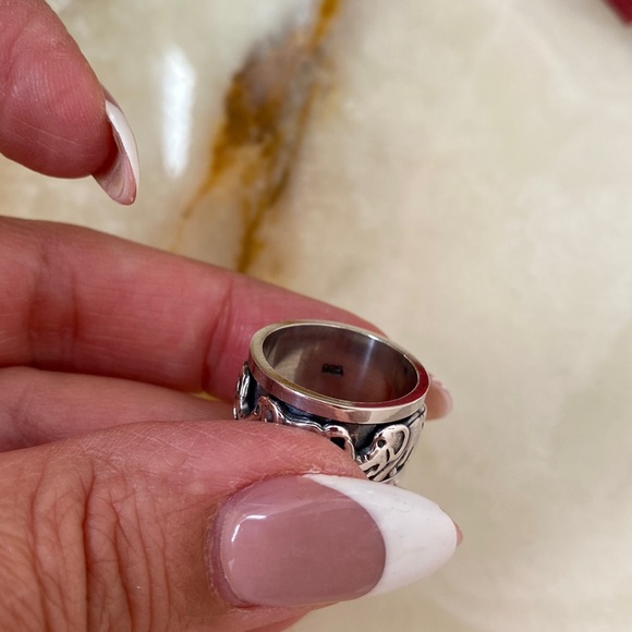 925 Sterling silver Elephant spinner wedding Band available sz 5 6 7 8 9 - Picture 8 of 12